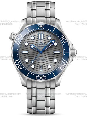 Omega Seamaster Diver 1:1 Super Clone Replica Watch | Grey Dial Metal Bracelet | 8800 Swiss Clone Movement