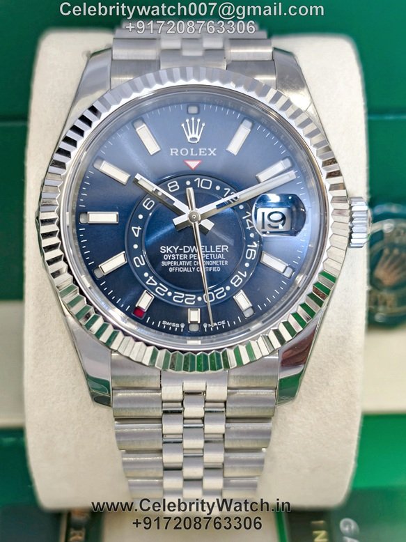 rolex sky dweller blue dial watch