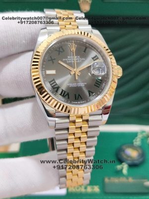 rolex datejust wimbledon two tone bracelet