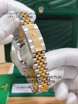 rolex datejust wimbledon two tone bracelet watch