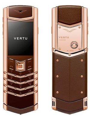 Vertu Signature Red Gold Brown Leather