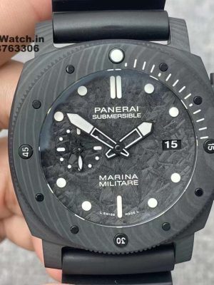 panerai submersible marina militare carbotech replica watch