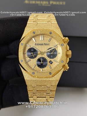 ap royal oak frosted gold watch