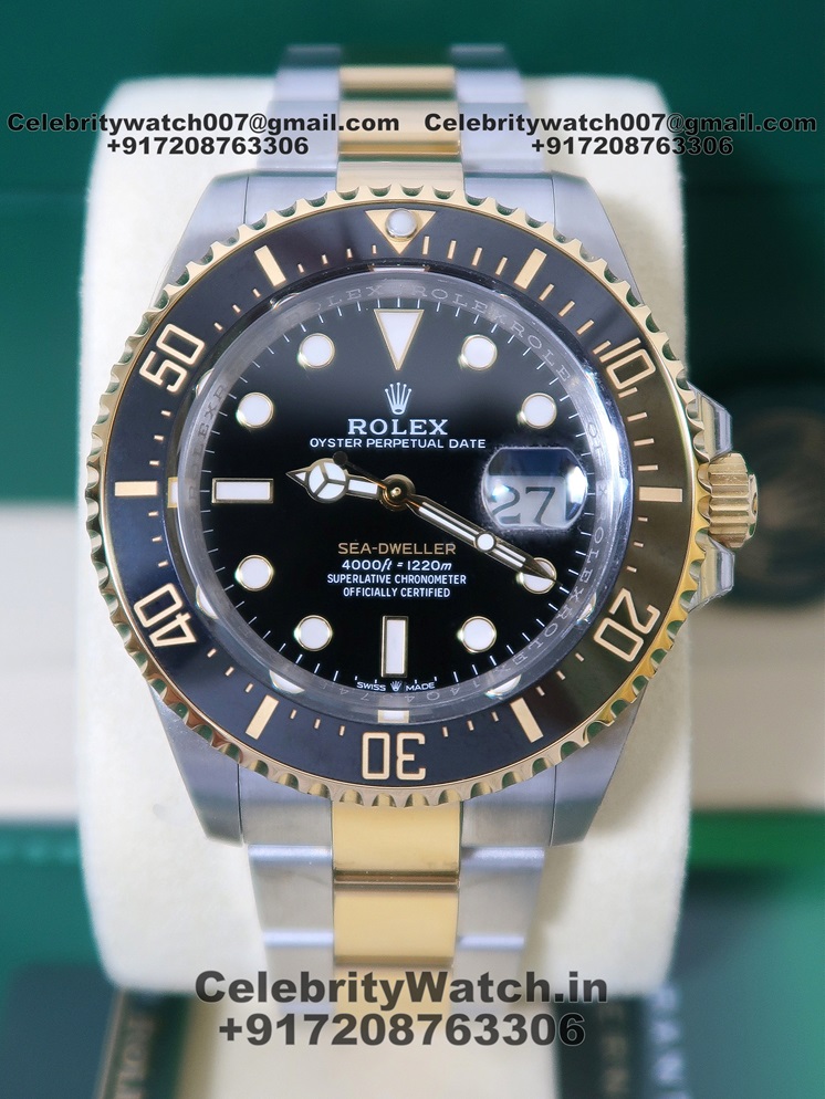 rolex sea dweller two tone watch