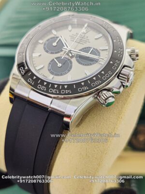 rolex daytona silver dial oysterflex