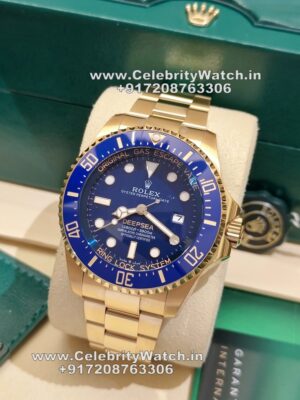 rolex deepsea blue dial gold bracelet