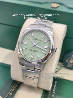rolex oyster perpetual pistachio dial