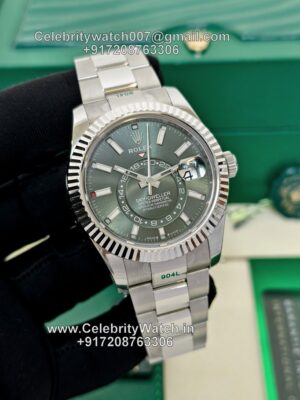 rolex sky dweller green dial replica watch
